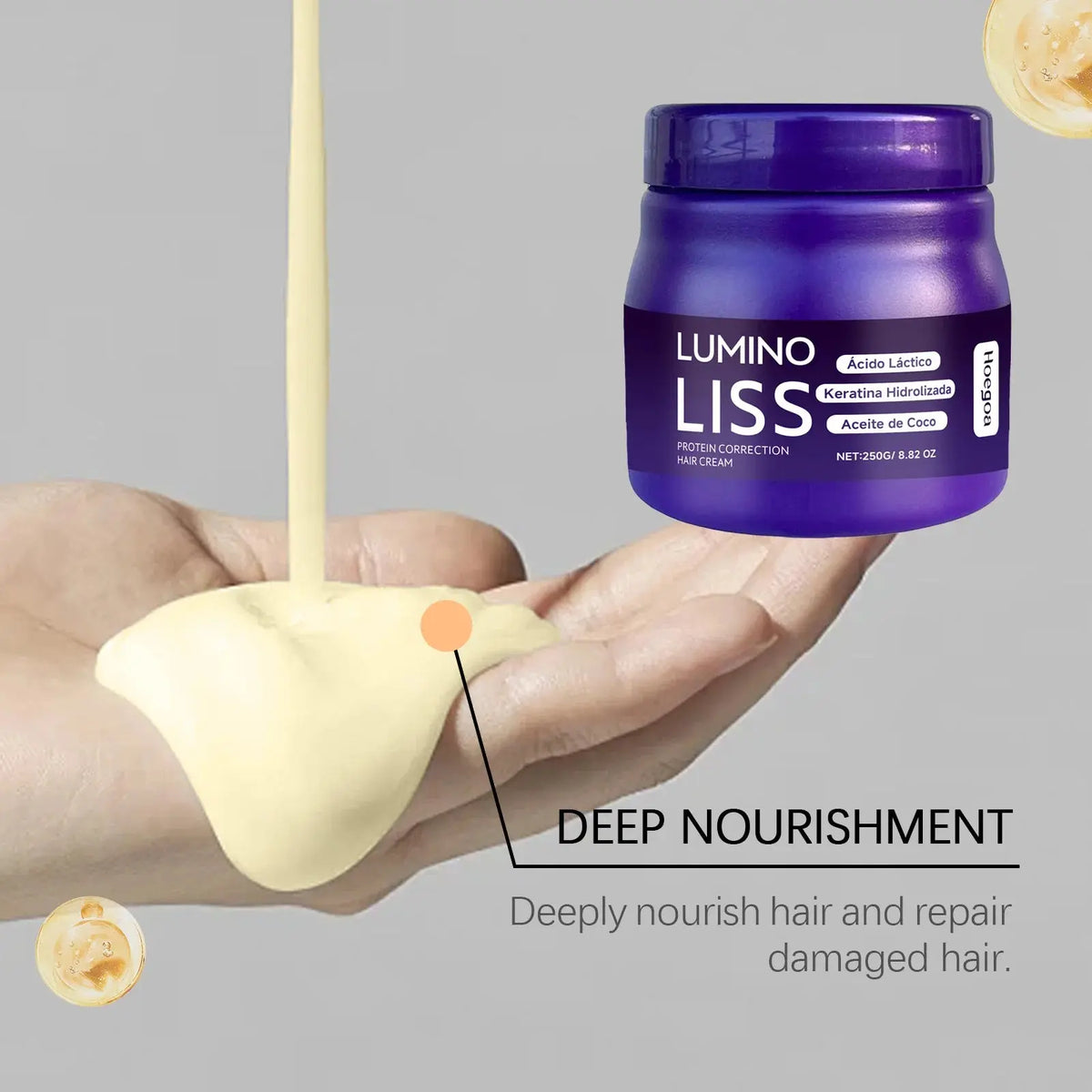 HOEGOA Protein Straightening Hair Cream – Smooths Frizz & Softens Curls