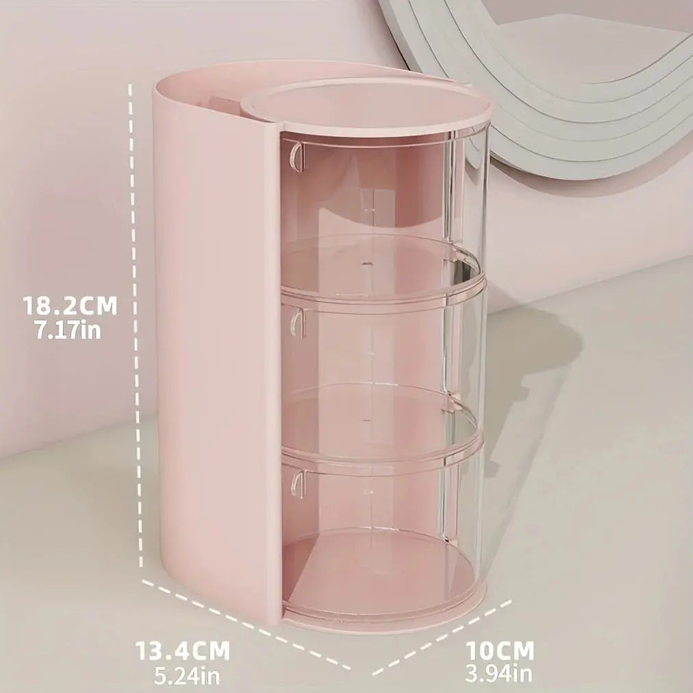 Rotating Cosmetic Storage Box, Used for Storing Makeup Brushes, Powder Puffs, Cotton Swabs, and Desktop Storage Boxes
