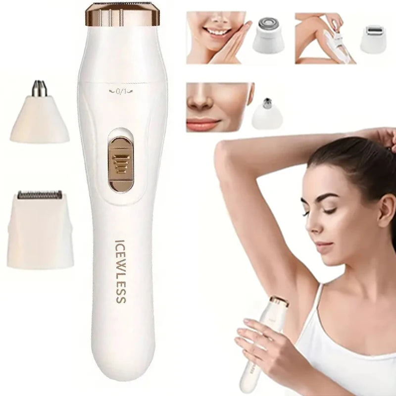 Women's 3-in-1 USB Rechargeable Trimmer – Underarm, Eyebrow & Nose Hair