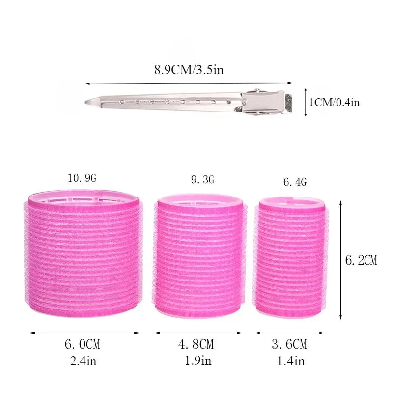 28pcs/Set Hair Roller Sets 18pcs Plastic Self Grip Hair Curlers 3 Sizes Hair Rollers 10pcs Metal Clips DIY Hairdressing Tools dylinoshop