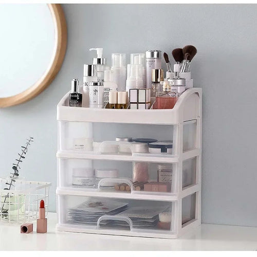 3-Layer Makeup Organizer Box with Drawers dylinoshop