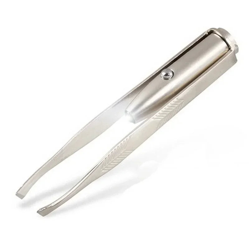 Smart Eyebrow Slanted Head Tweezers with LED Light Portable Design to Create Perfect Eyebrows Professional Makeup Artifact
