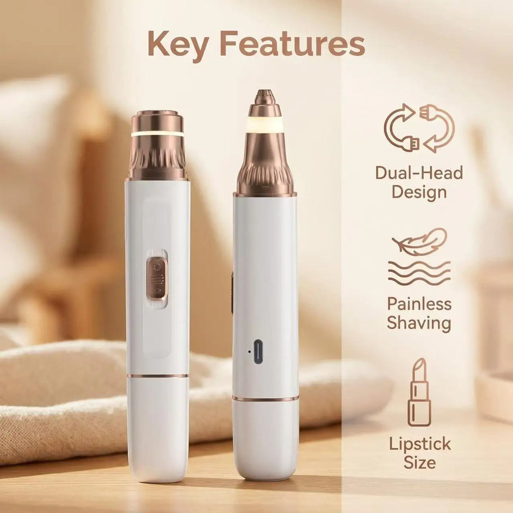 2-in-1 Electric Shaver & Eyebrow Trimmer for Women, USB Rechargeable