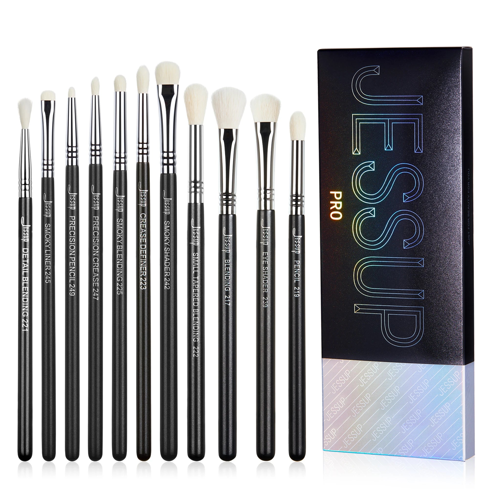 Jessup Eyes Brushes Set, Eyeshadow Makeup Brush, Premium Synthetic Blending Shader Crease T340