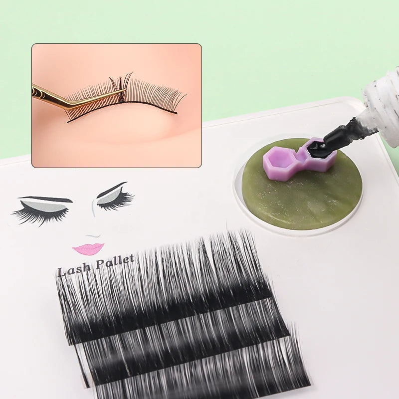 200pcs Eyelash Extension Glue Cup 2 Hole Honeycomb Tattoo Ink Pigment Holder Container Grafting Eyelashes Auxiliary Makeup Tool