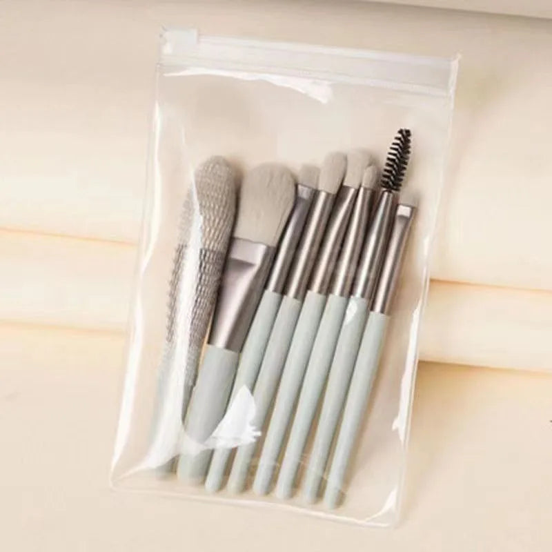 8-Piece Mini Makeup Brush Set – Portable Macaron-Style Beauty Tools dylinoshop