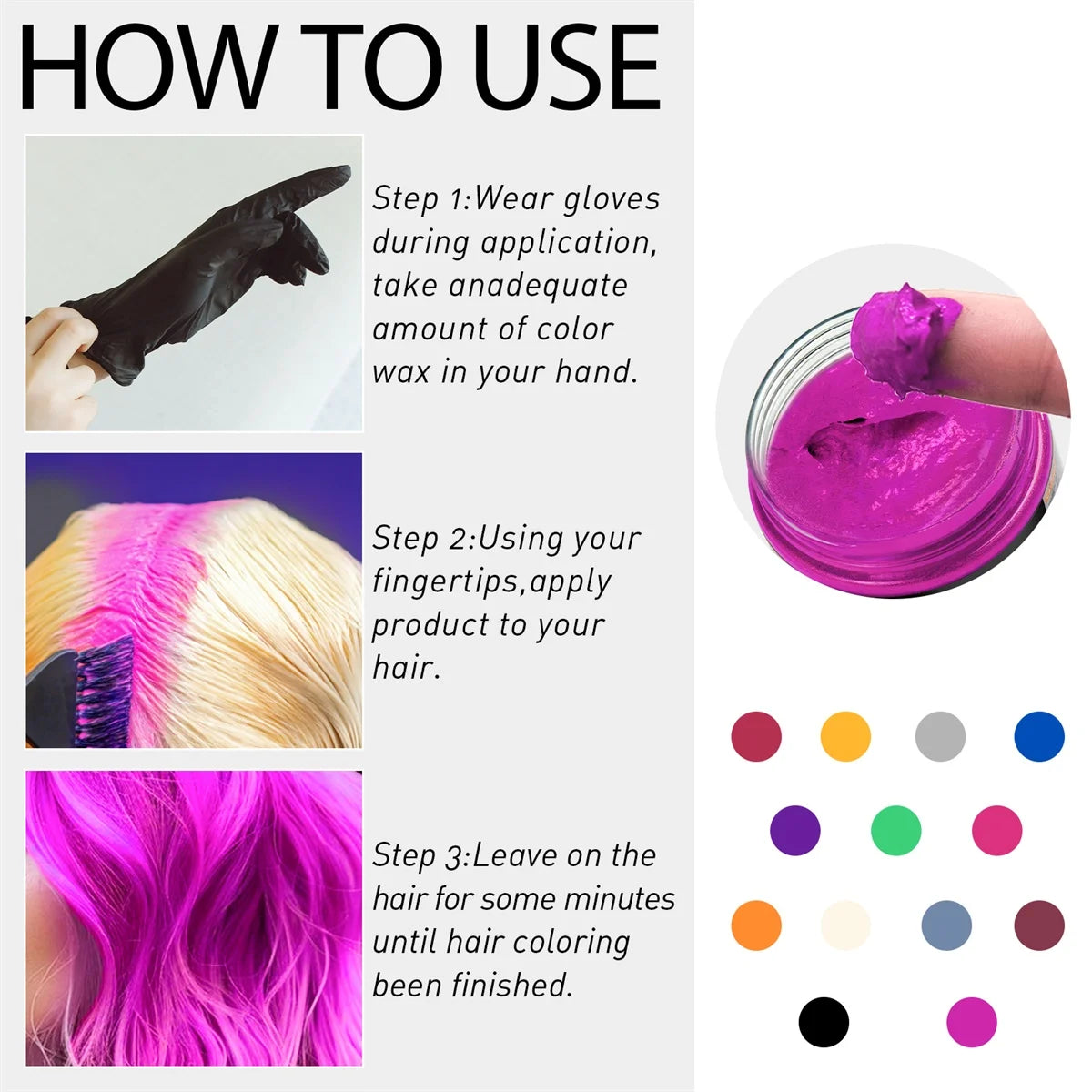 Valentine's Day DIY Hair Dyed Mud Hair Colour Wax Easy To Wash Coloring Cream One-time Hairs Beard and Eyebrows Colour Products dylinoshop
