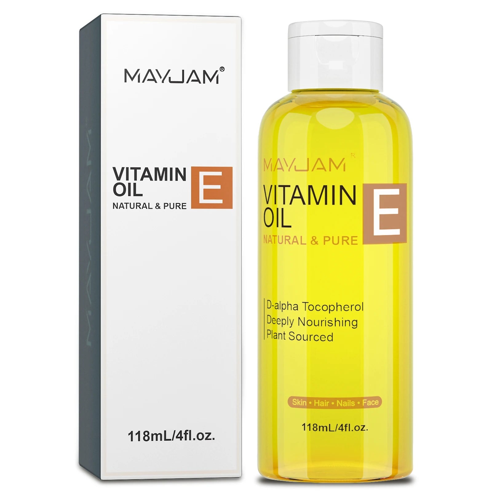MAYJAM Natural & Pure Vitamin E Oil Skincare Moisturizing Brighten Skin Tone 118ml 236ml Face Care Oil 