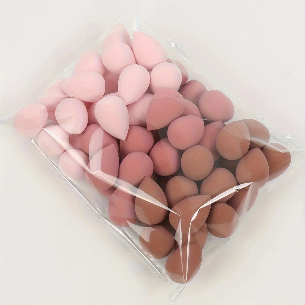 50pcs Mini Makeup Sponge Set - Flawless Foundation Blending for Liquid, Dual-Use Wet/Dry for All Skin Types
