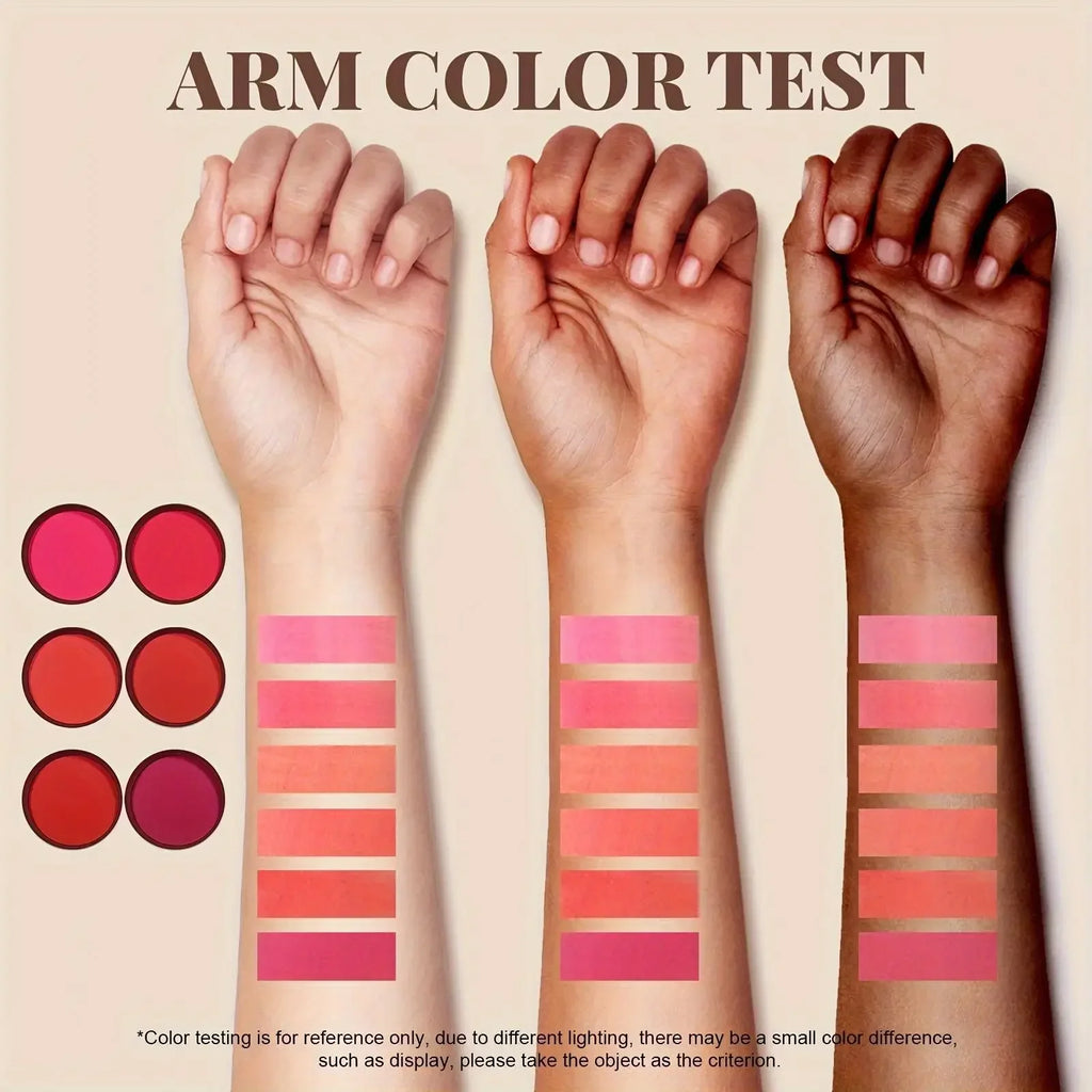 6-Color Matte Blush Palette – Long-Lasting, Buildable, Waterproof