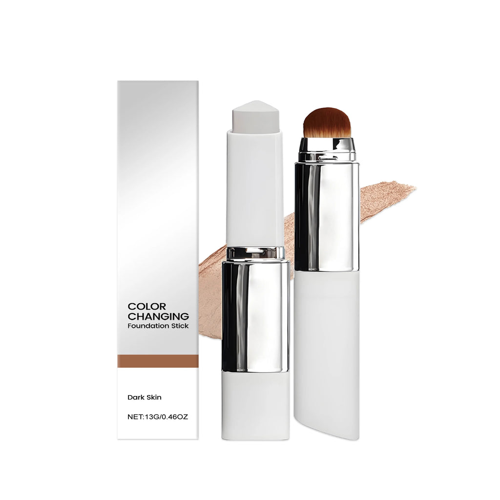 2-in-1 Color-Changing Foundation Stick Moisturizing Skin Brightening Lightweight Changing Color Foundation Full Coverage Makeup
