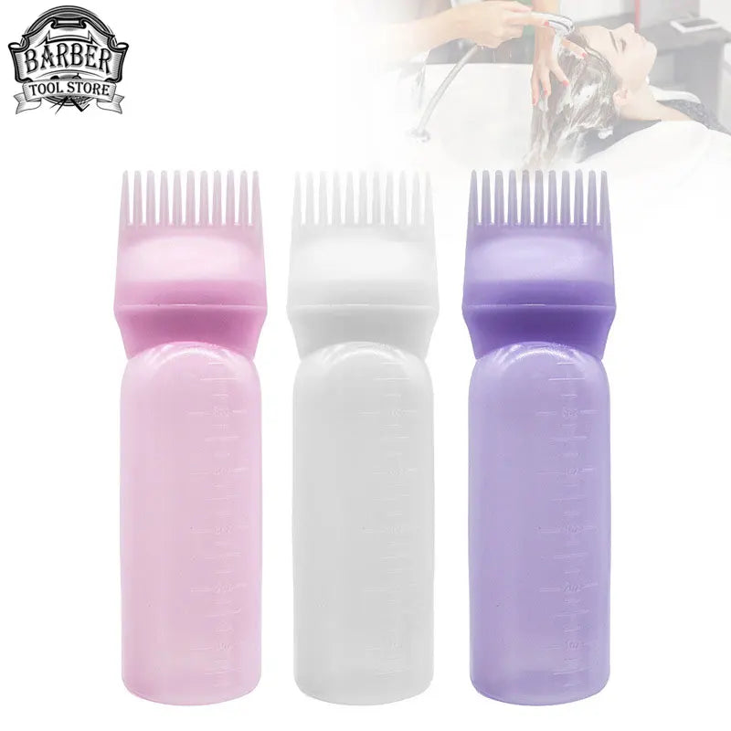 3 Color Salon Hair Oil Applicator Bottle Professional Hairdressing Dyeing Comb Bottles Barbershop Hairdresser Coloring Supplies dylinoshop