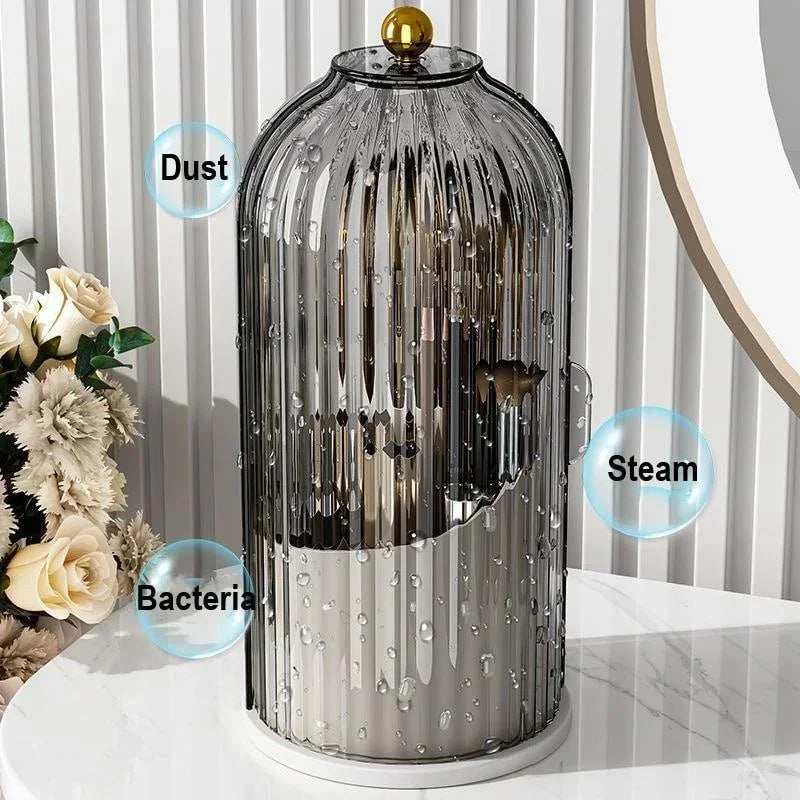 360 Rotating Makeup Brush Holder Desktop Makeup Organizer Cosmetic Storage Box Lipstick Eyebrow Pencil Holder Jewelry Container