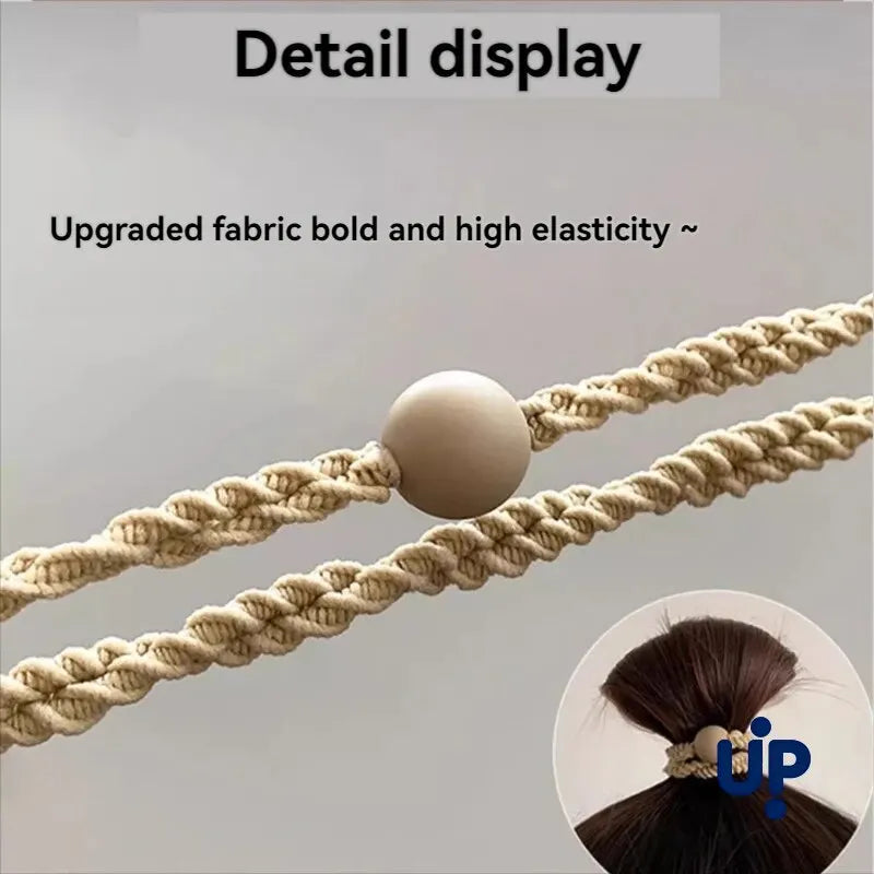 10PCS Headband Leather Band Female High Ponytail Holster Hair Accessories Simple High Elasticity Durable Rubber Band Hair Circle dylinoshop