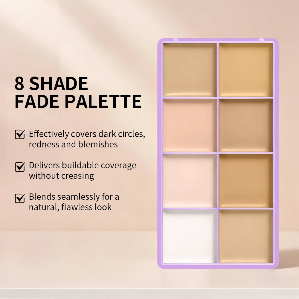 Concealer Palette Waterproof Long-lasting Foundation Matte Moisturizing Lightweight Breathable Look Multi-shade Concealer Disk