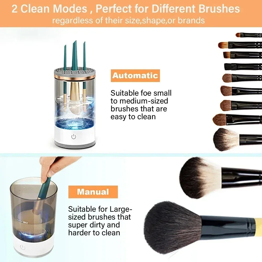 USB Plug Electric Automatic Makeup Brush Cleaner and Dryer Cosmetic Brush Cleaning Machine with Cleaning Mat