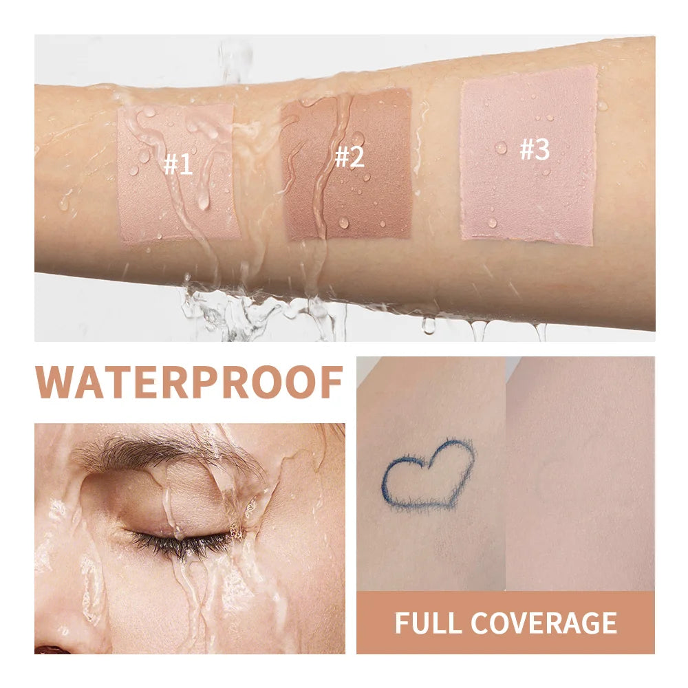 Full Coverage Color Corrector Concealer with Puff - Waterproof, Long-Lasting dylinoshop