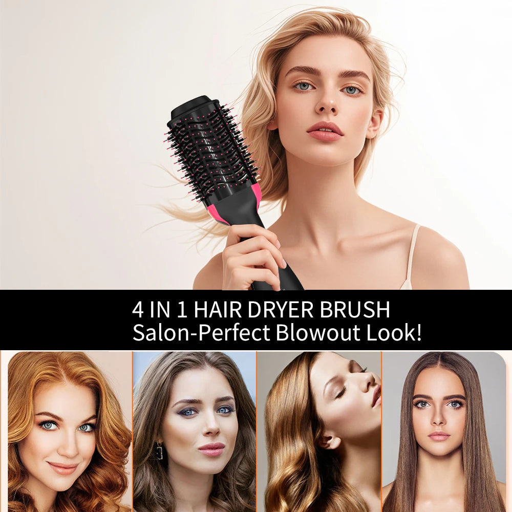 LISAPRO 3-in-1 1000W Hot Air Brush – One-Step Dryer & Volumizer