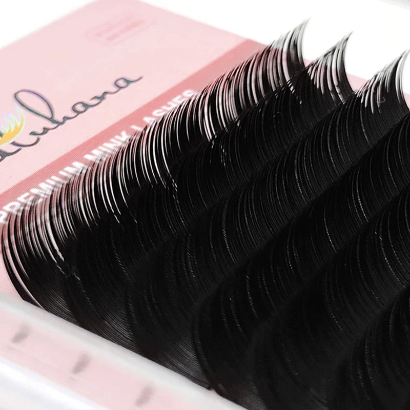 NATUHANA Mink Lashes Mix 8~15 mm 16 Lines Handmade Korean PBT Eyelash Extension Natural Soft Faux Lash Extension Supplies Makeup