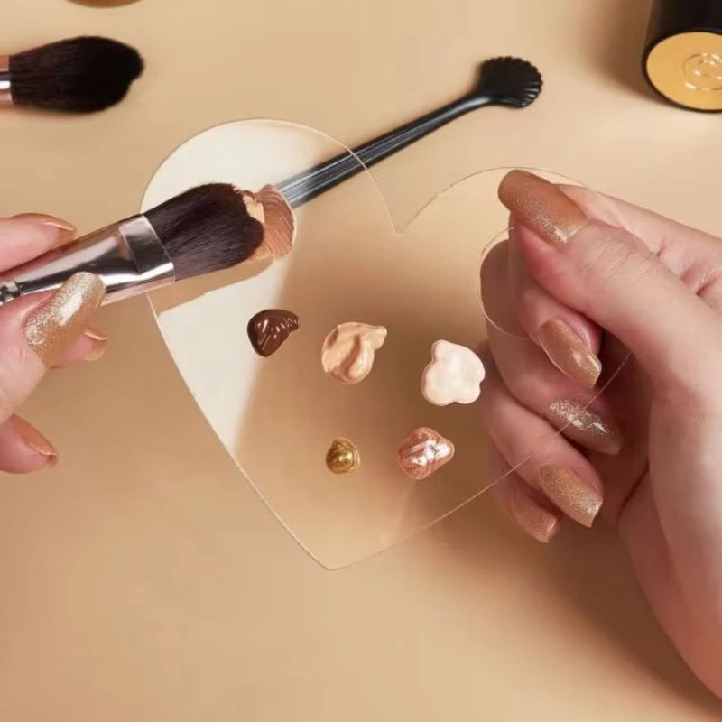 Acrylic Makeup Mixing Palette & Spatula – Foundation & Eyeshadow Blending Tool dylinoshop