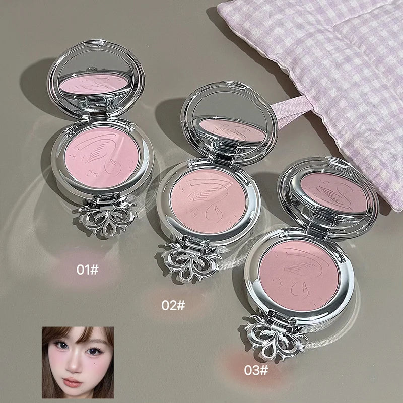 NICEKEY Monochrome Blush Palette Lasting Matte Peach Rouge Rose Red Cheek Tint Blush Powder Natural Makeup Contouring Eyeshadow