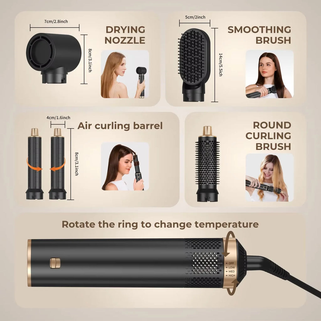 Multi-Function Hot Air Styling Comb & Brush - Straightens & Curls