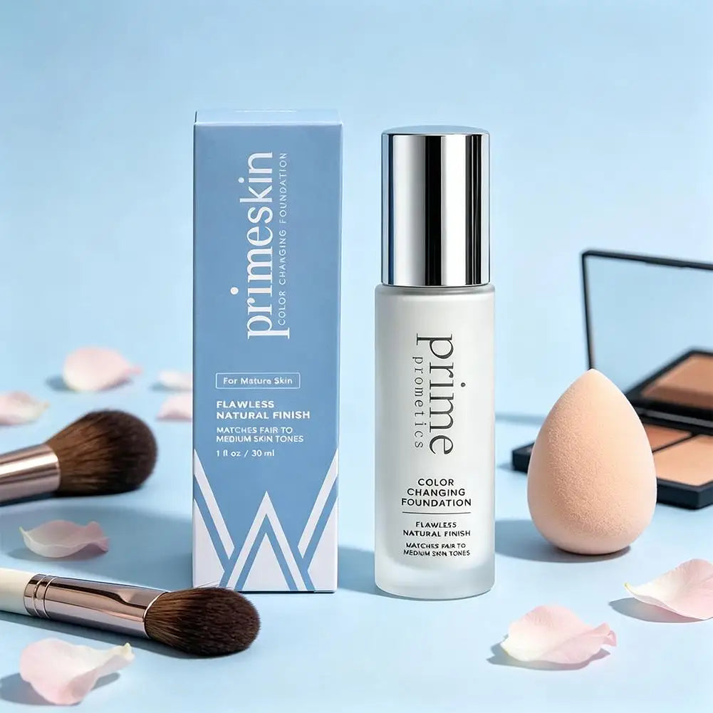 Prime Prometics Color Changing Foundation 30ml Tone Matching Liquid Makeup Flawless Natural Finish Waterproof Face Base Cream