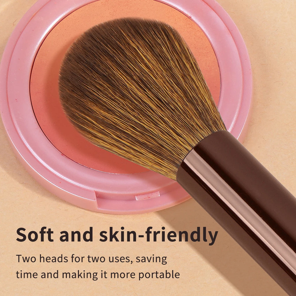 MAANGE Double Head Foundation Nose Contour U-Shaped Makeup Brush Easy Modification of Nasal Shadow Flawless Facial Makeup Brush