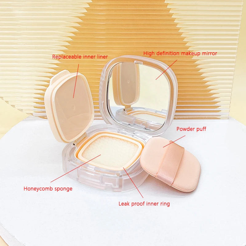 Portable Empty Air Cushion Compact with Powder Sponge and Mirror dylinoshop