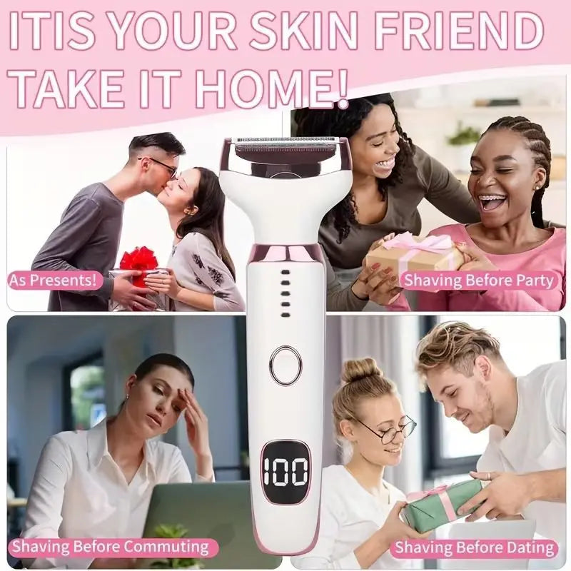 Rechargeable Electric Shaver for Women – Legs, Underarm, Bikini & Face