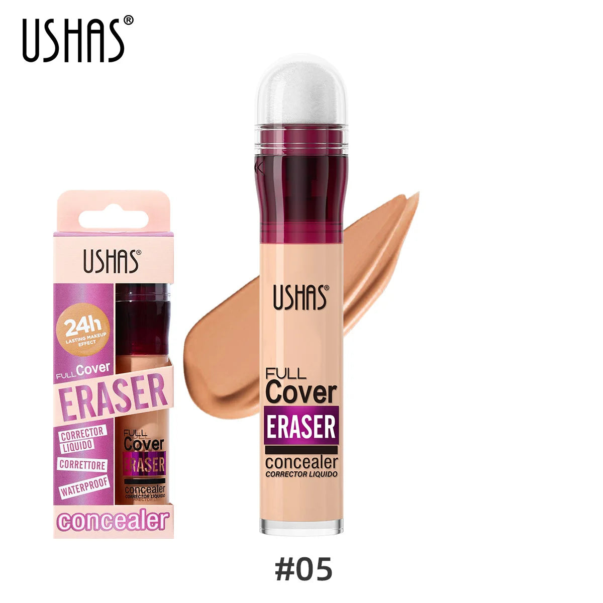 Cream Concealer with Sponge Applicator – Waterproof, Oil-Control, Full Coverage dylinoshop
