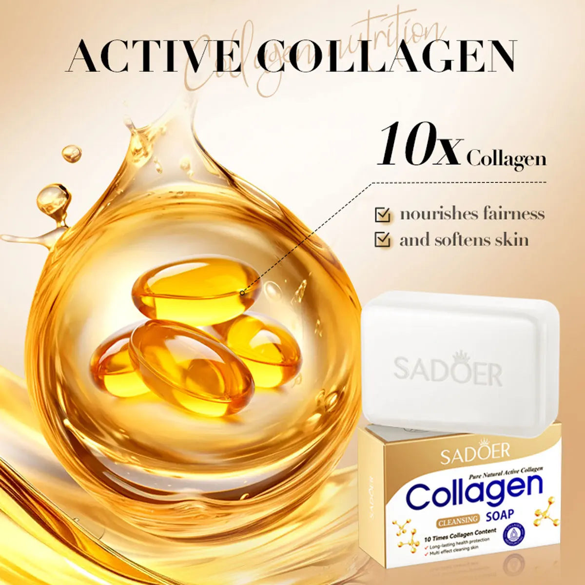 Collagen Gentle And Moisturizing Deep Cleansing Face And Bath Soap Long-Lasting Fragrance Handmade Soap