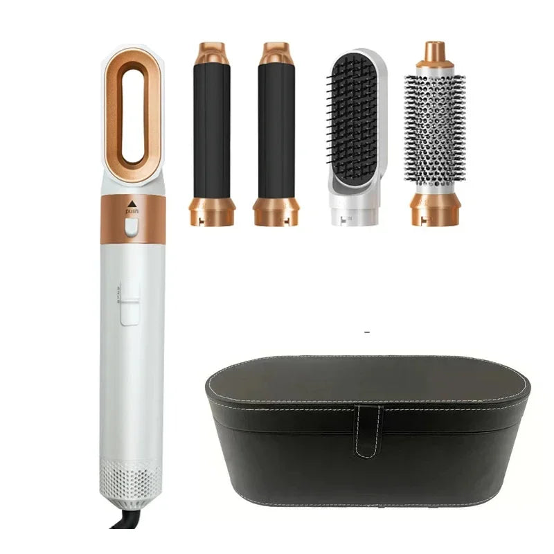 5-in-1 Hot Air Styling Brush – Dryer, Curler, Straightener & Comb