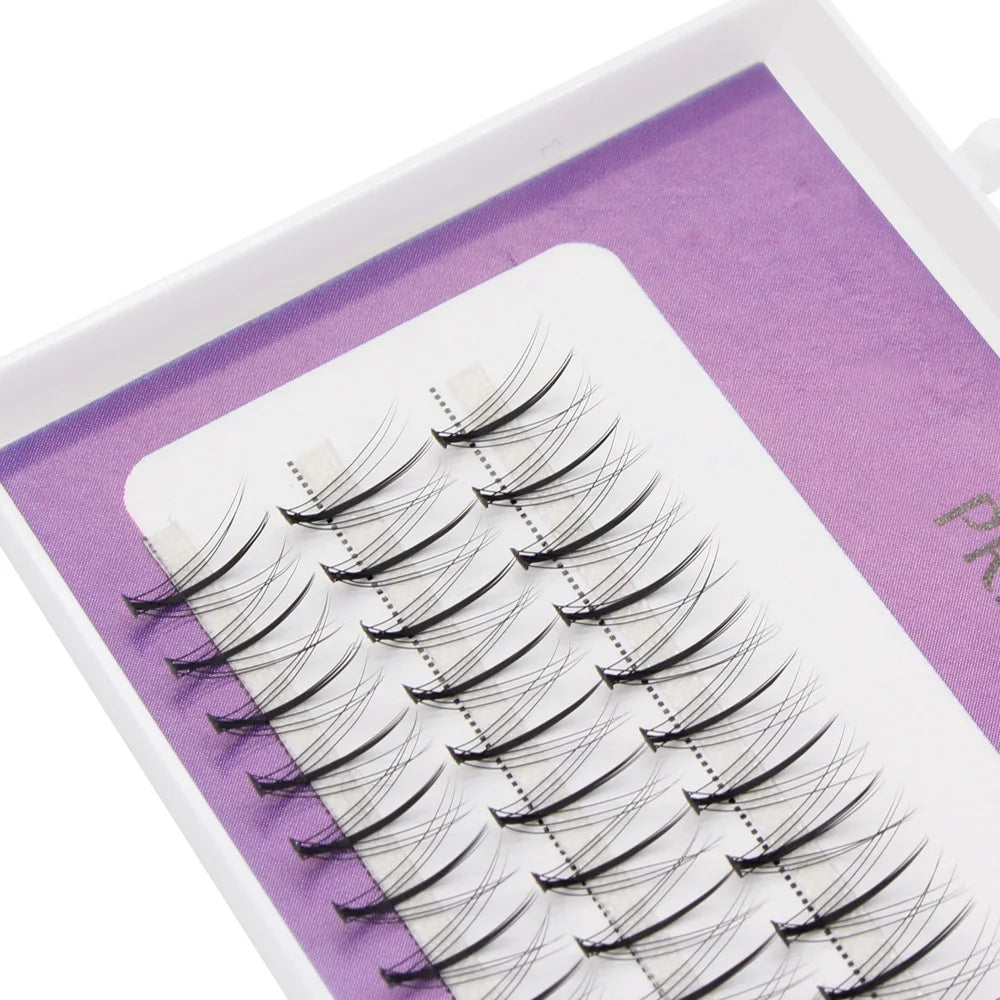 Moonlily Professional Makeup 60 Clusters Personal Eyelash Extension Single Tuft of M Sandwich Lash Soft Grafting False Eyelashes