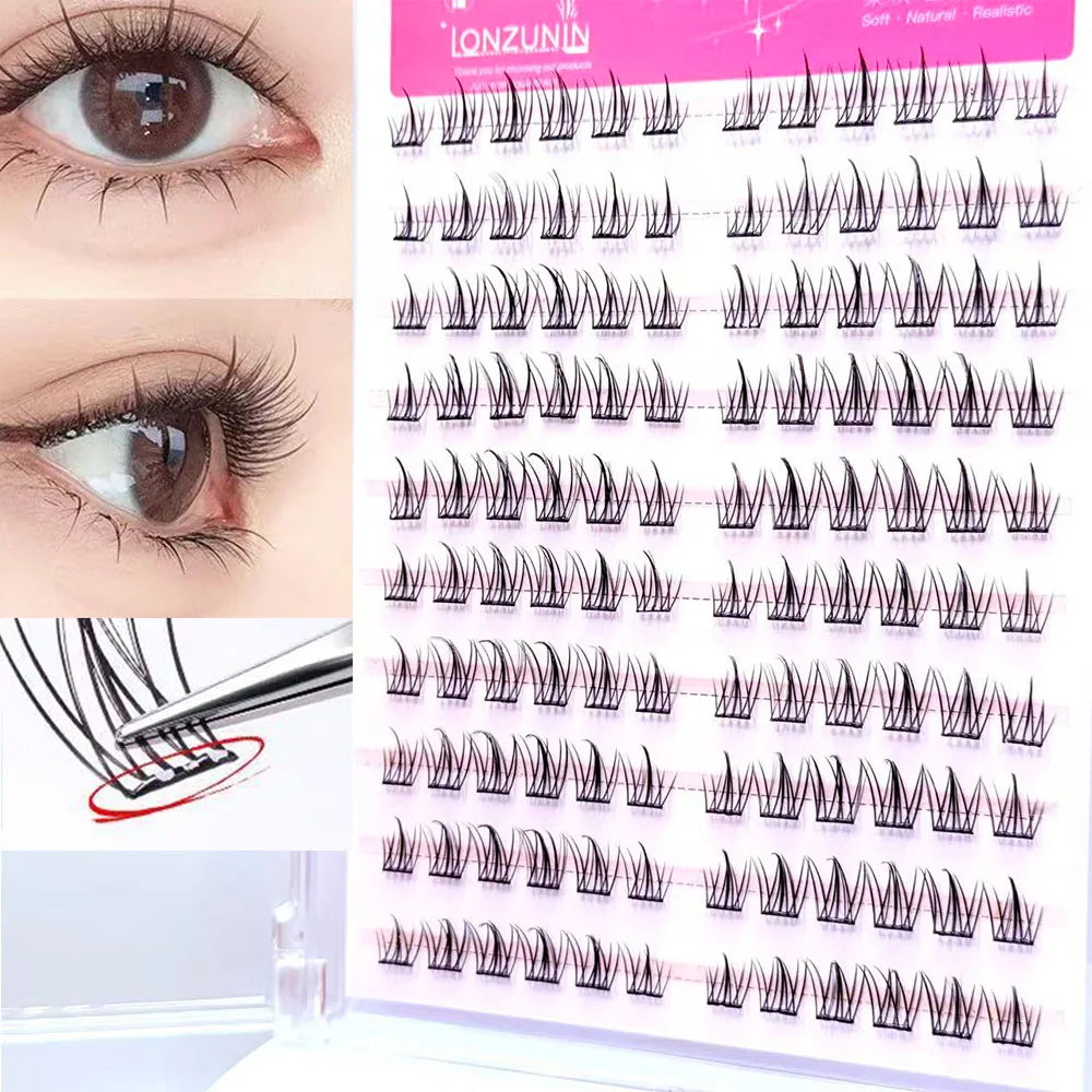 LONZUNIN DIY Makeup Faux Mink Soft Fake Eyelashes No Glue Eyelashes For Beginner