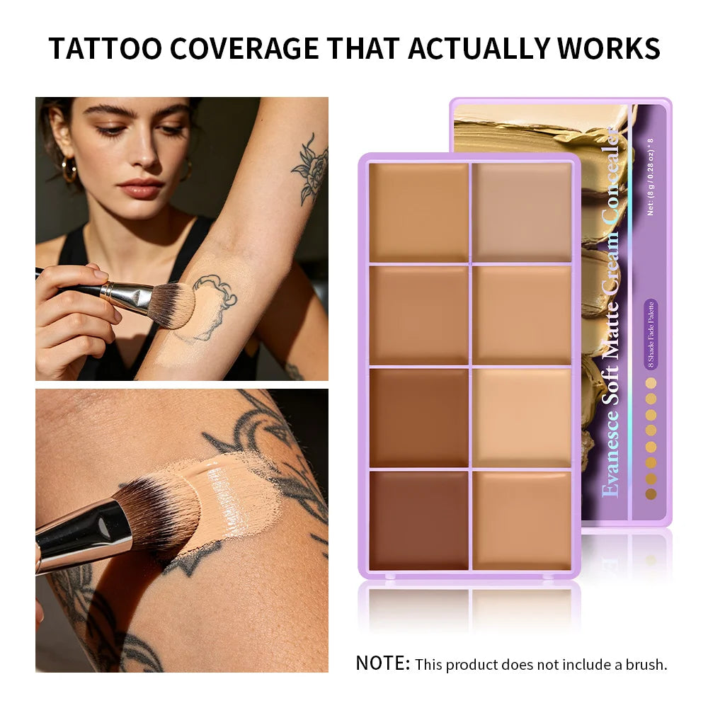 Concealer Palette Waterproof Long-lasting Foundation Matte Moisturizing Lightweight Breathable Look Multi-shade Concealer Disk