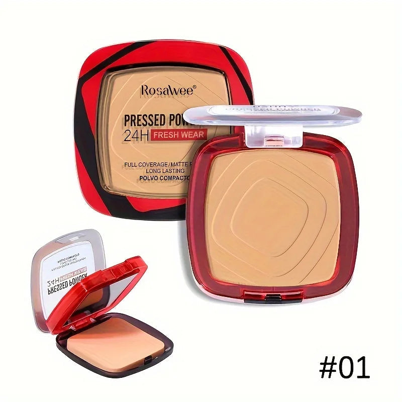 Matte Full Coverage Pressed Powder Foundation with Puff Applicator dylinoshop