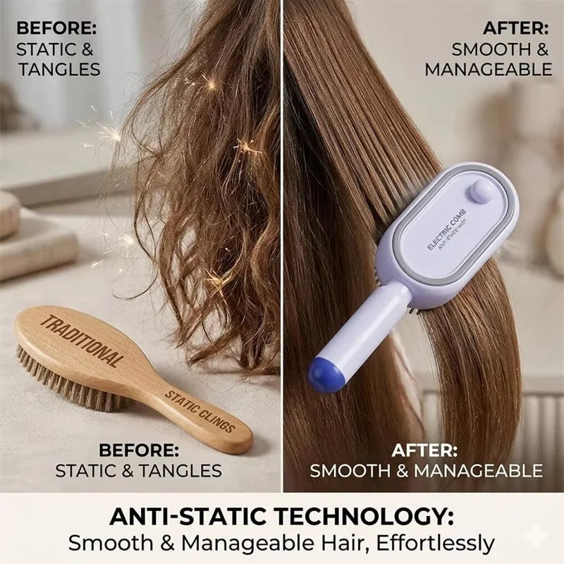 Electric Spray Air Cushions Massage Comb 3 in 1 Self Cleaning Steam Essential Oil Brush Rechargeable Spray Scalp Massager Combs dylinoshop