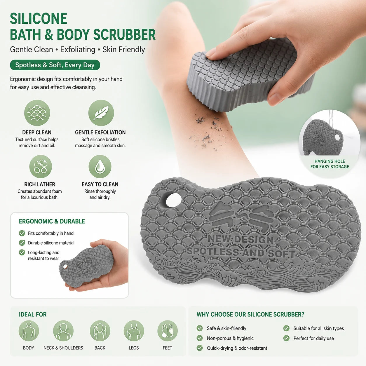Painless Bath Sponge Rubbing Mud Cotton Exfoliating Bath Sponge Gentle Dead Skin Removal Body Scrubber Massage Tool