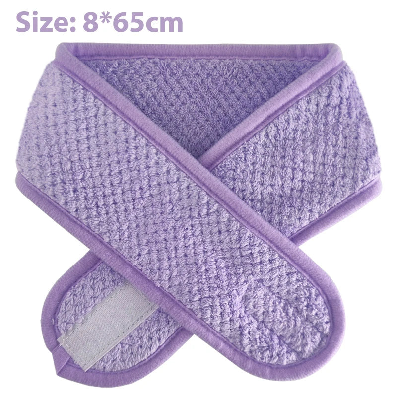 Adjustable Makeup Headband Soft Fleece Face Wash Towel Bath Spa Facial Hairband Skincare Beauty Head Wrap Accessory 