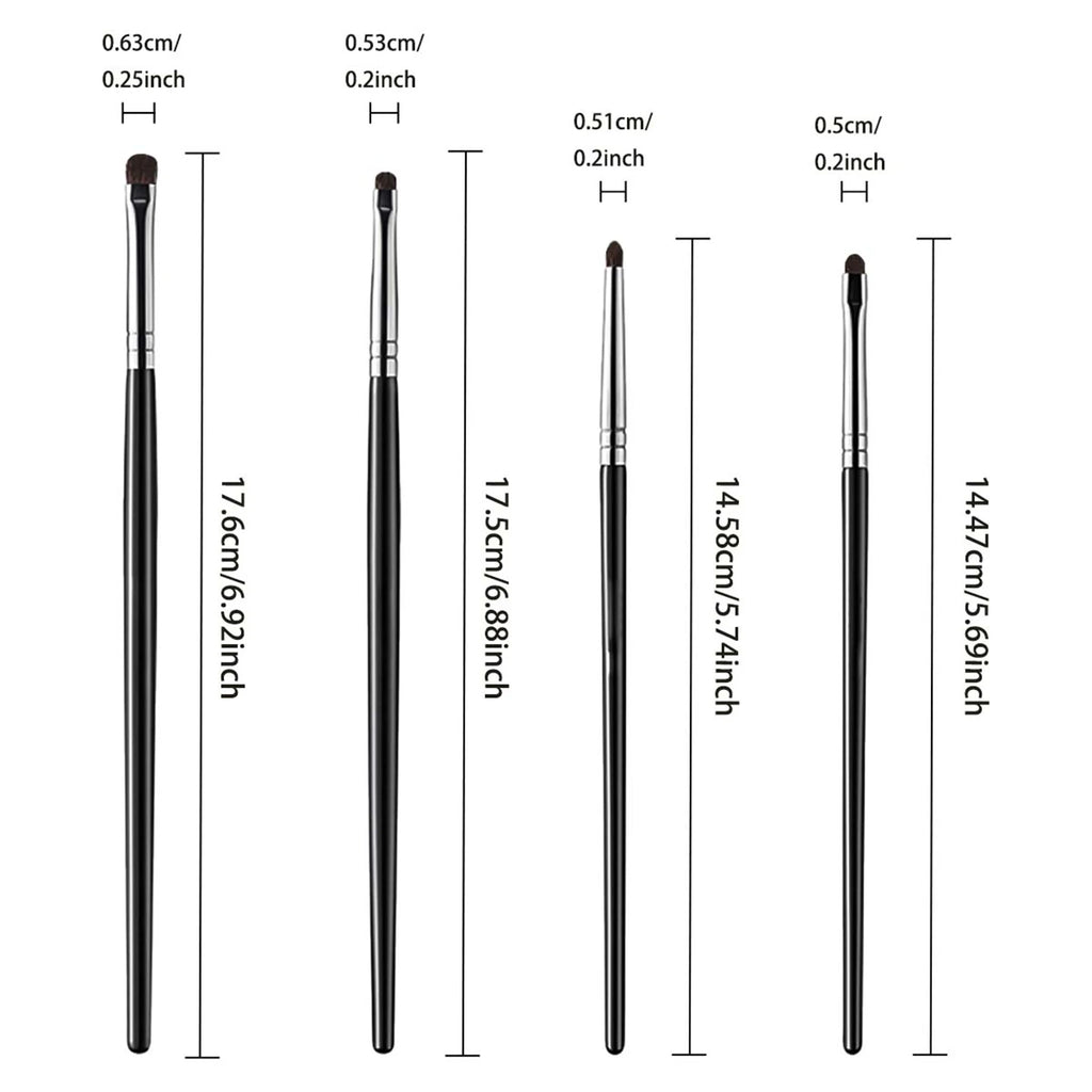 4 pieces of eyeshadow blending brushes, eye shadow brushes with silkworm details, delicate and soft makeup tools