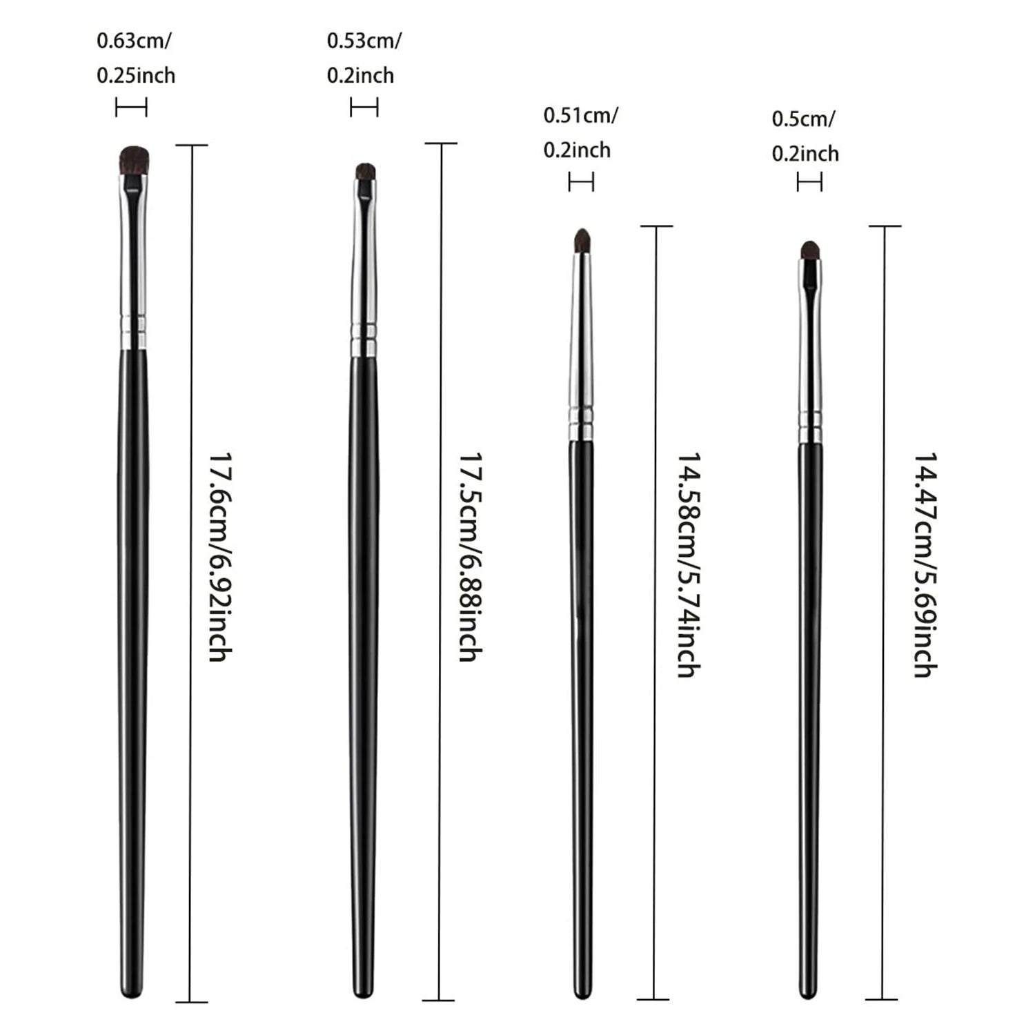 4 pieces of eyeshadow blending brushes, eye shadow brushes with silkworm details, delicate and soft makeup tools