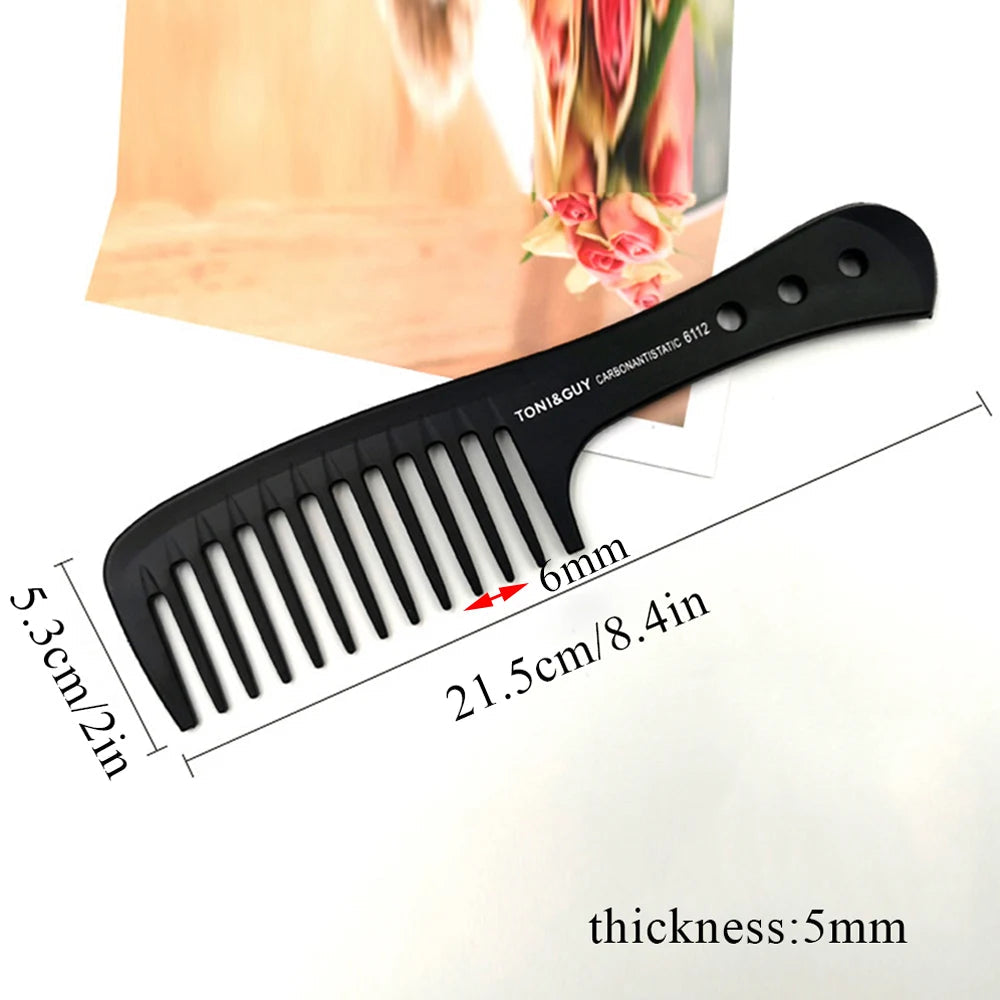 Black Flattop Hair Cutting Comb Wide Tooth Men Cut Hair Brush Professional Salon Barber Hair Clipper Hairdressing Carbon Combs dylinoshop
