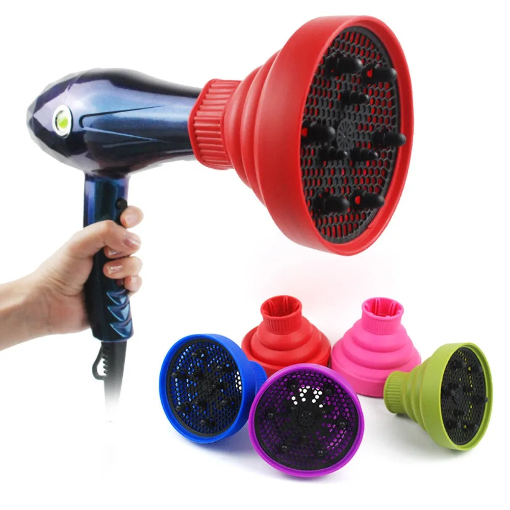 1Pc Silicone Hairdryer Diffuser Cover Foldable Temperature Resistant Hairdryer Curly Drying Blower Hair Styling Accessories dylinoshop