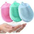 Baby Showers Hook Soft Exfoliating 1pcs Silicone Massage Bath Brush with Bath Gloves Cleaning Brush Remover Scrub Showers Bubble