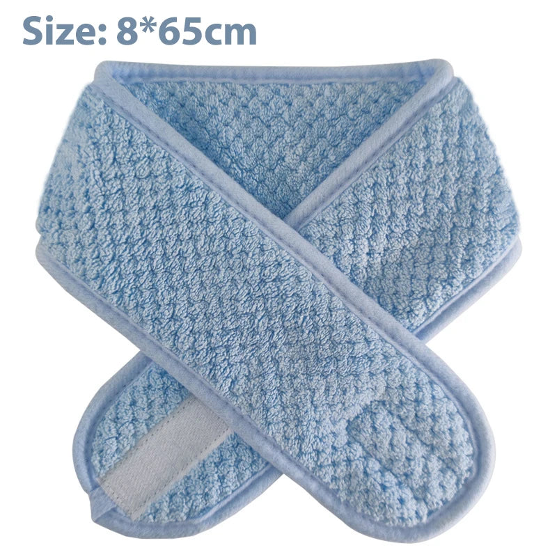 Adjustable Makeup Headband Soft Fleece Face Wash Towel Bath Spa Facial Hairband Skincare Beauty Head Wrap Accessory 