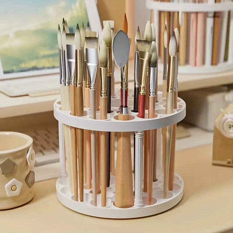 Multi Functional Cosmetic Brush Storage Rack Removable Rotary Cosmetic Brush Pen and Eyeliner Drying Rack Space Saving Design