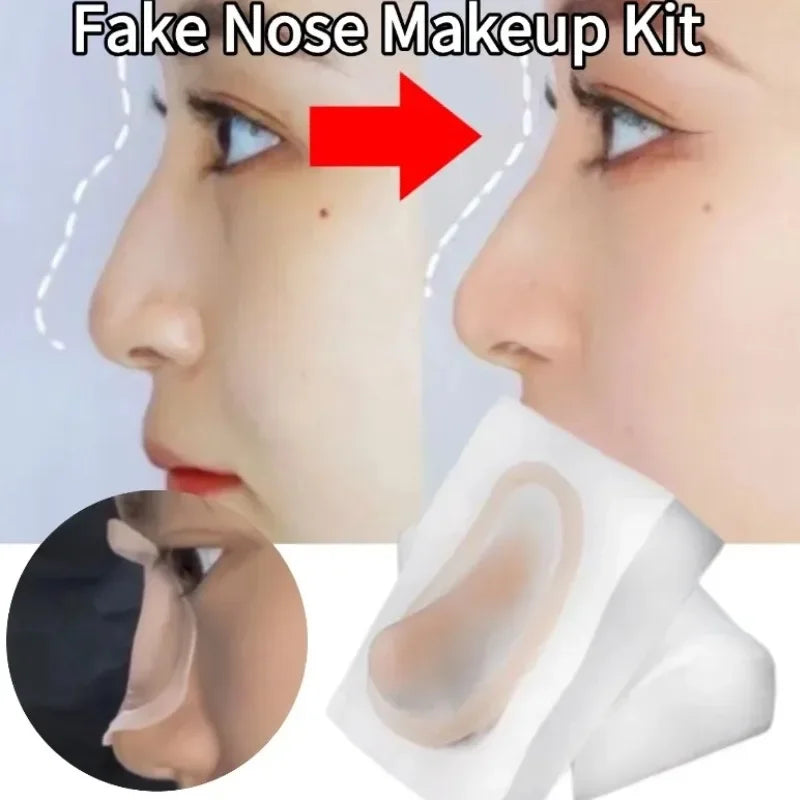 Silicone Fake Nose Cosplay Kit Professional Comic Makeup Special Effects Tools Kit Reusable Silicone Raise Nose Fake Nose Kit