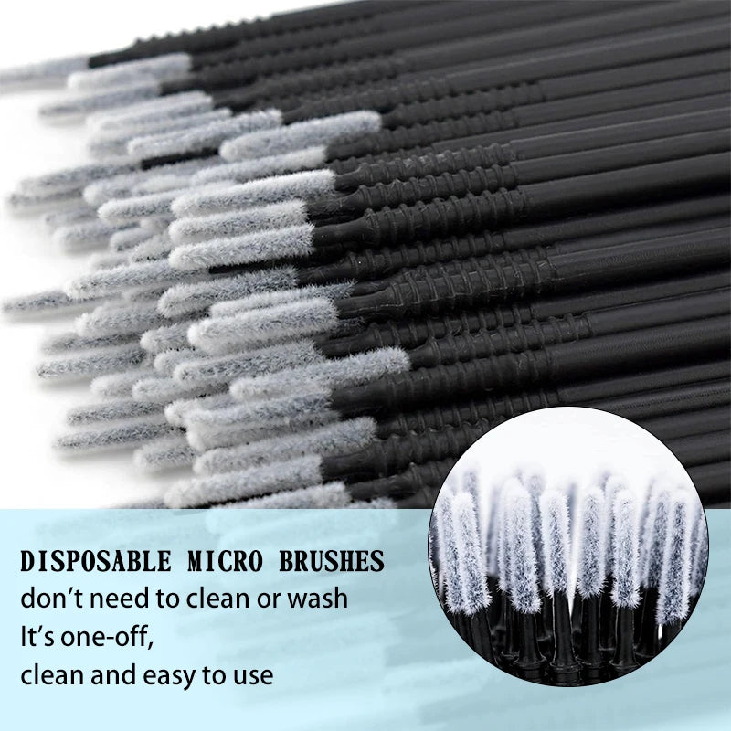 100pcs Removing Swab Micro Brush Makeup Brushes Wholesale Eyelash Extension Supplies Lashes Accessories Makeup Tools