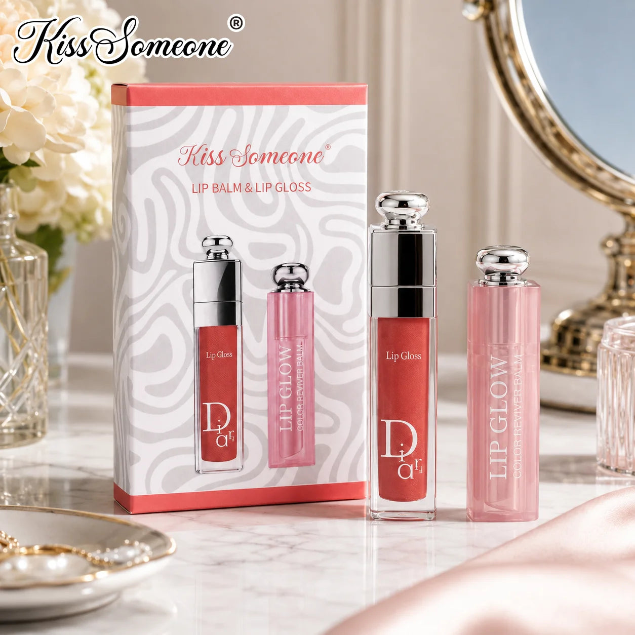 Set of Colored Lip Oil, Matte Lipstick, Changing Lipstick, Moisturizing Lipstick, Long-Lasting and Non-Greasy, Fashionable Packa